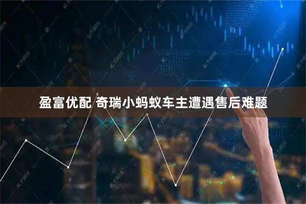 盈富优配 奇瑞小蚂蚁车主遭遇售后难题